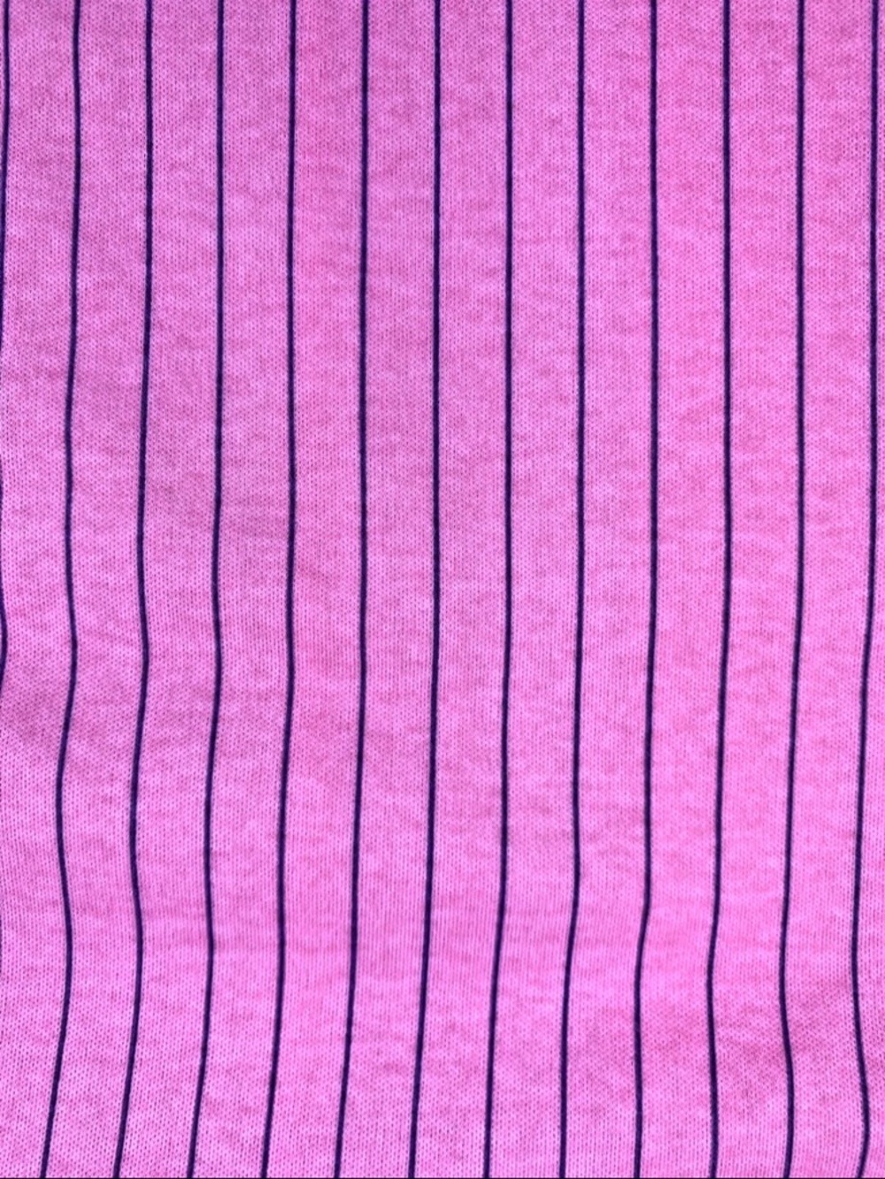Vintage 80s Stretch Knit Jersey Apparel Fabric Pink Navy Blue Stripe 1y+14"x62"